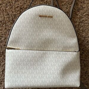 Michael Kors Cream Backpack with Gold Accents